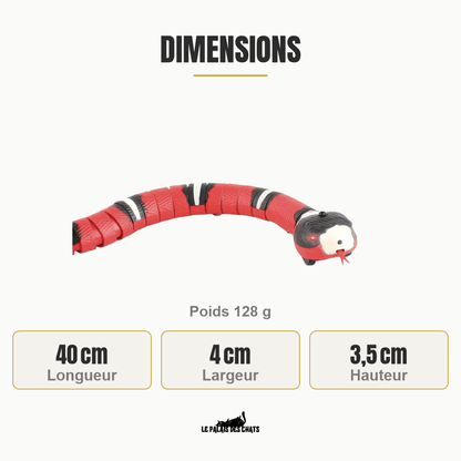 Serpent électronique interactif pour chat – Capteur intelligent, yeux LED & recharge USB - Le Palais des Chats