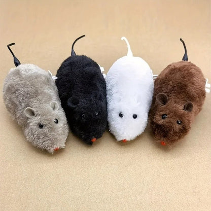 Quatre souris à remonter Ratatouille alignées, coloris gris, noir, blanc et brun
