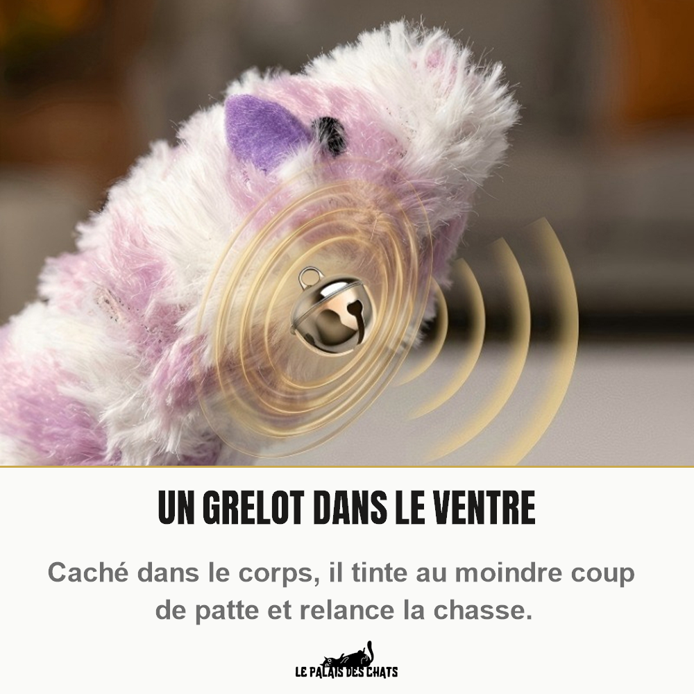 Grelot caché dans le corps de la souris en peluche pour chat Princesse Guimauve