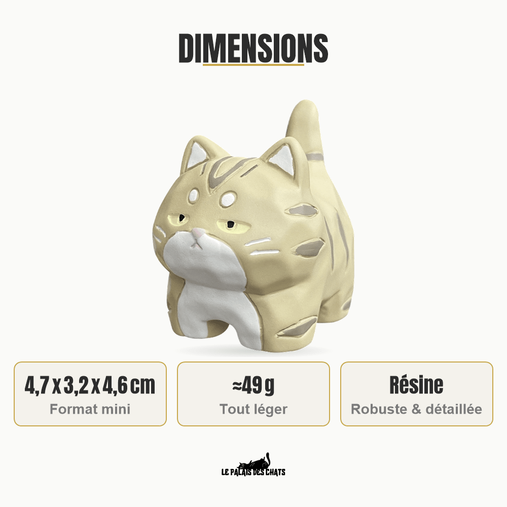 Figurine de chat grognon en résine, déco kawaii | Le Petit Ronchon - Le Palais des Chats